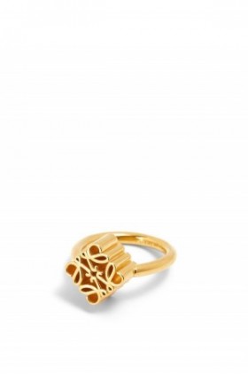 Womens Loewe Ring Korting Prijs - Gouden Single Anagram In Sterling Zilver