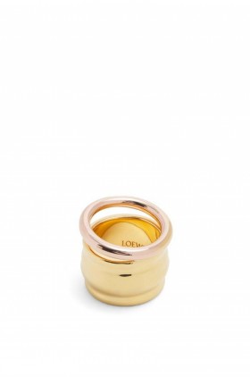 Womens Loewe Ring Beste Discount - Gold / Rose Gold Nappa Knoop In Sterling Zilver